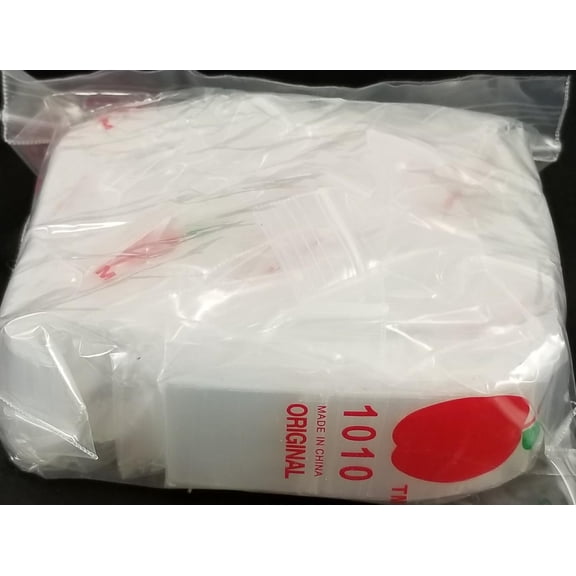 1011   Resealable 2mil Plastic  1" x 1" Reclosable Baggies (Clear) Bulk Pack of 2
