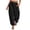 Black -AA02, variant on Womens Balloon Pants Trendy Casual Elastic Waist Wide Leg Harem Pants Baggy Pleated Lantern Trouser Black S