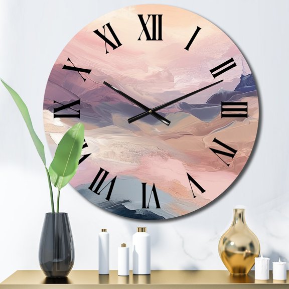 Designart "Pastel Countryside Beauty Gentle Hues" Abstract Oversized Wall Clock