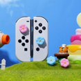 thumbnail image 3 of Nintendo Switch thumb grip caps, cute joystick covers with 3D pattern, soft silicone, 4-piece kit for Switch/OLED/Lite, flower, 3 of 5