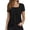 AB965 Black, variant on Tisuna T Shirts For Women Solid Color Short Sleeve Square Neck Basic Tee Lightweight Cute Ladies Everyday Casual Wear Size L