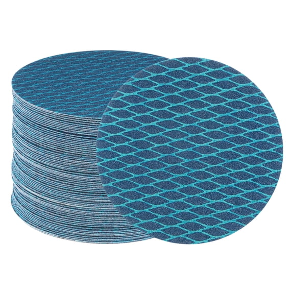 70 Packs Diamond Shape Sanding Discs 5 Inch 100 Grit Hook and Loop Blue Rhomb Sandpaper Fish Scale