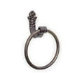thumbnail image 2 of Hand Hammered Plate Wall Mounted Wrought Iron Towel Ring, 2 of 6
