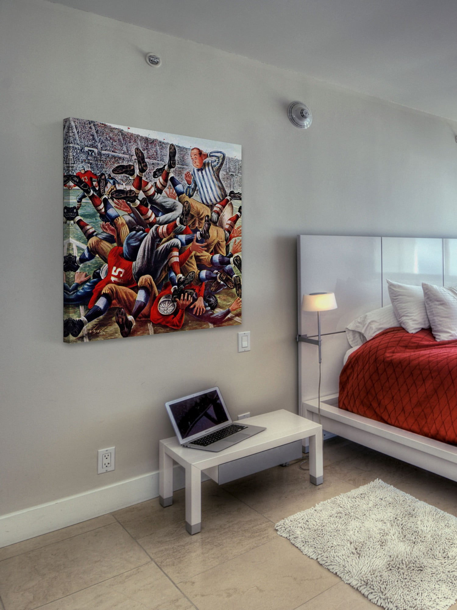 Marmont Hill Football Pile-up by Constantin Alajalov Painting Print on Canvas