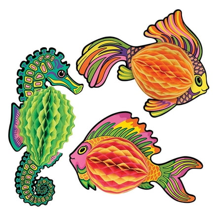 Beistle 10" x 18" Tissue Fish 12/Pack 55435