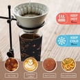 thumbnail image 5 of 500ml Stainless Steel Coffee Mug with Portable Black Strap Vacuum Insulated Ceramic Coated Coffee Tumbler Mushrooms and Glittering Stars, 5 of 8
