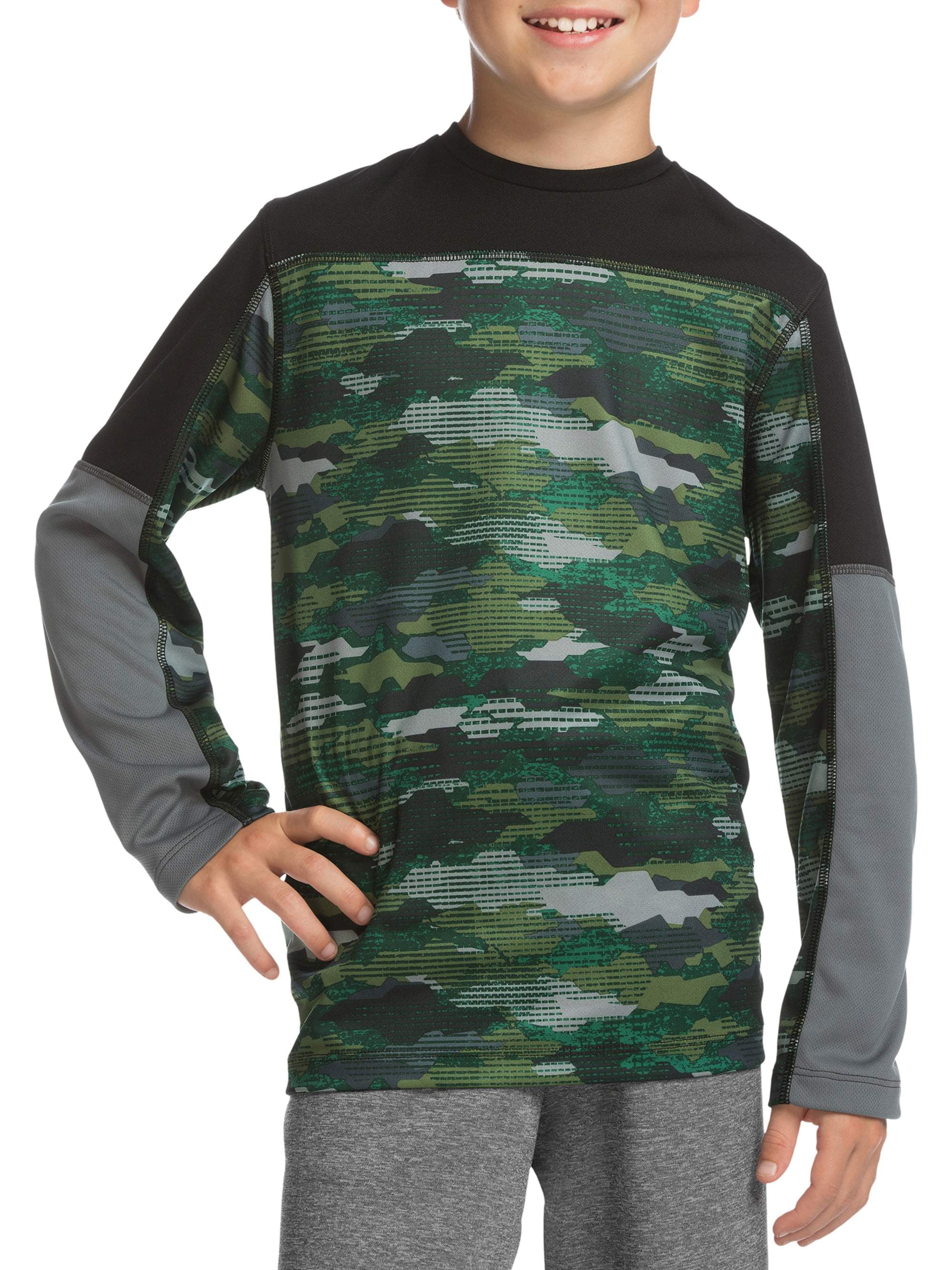 Hanes Boys 6-20 Long Sleeve Pieced 