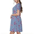 thumbnail image 2 of Honeii Nautical Anchors Print Women’s Short Sleeve Dress, Comfortable Casual Dress, Soft Polyester Spandex Blend, Stylish Everyday Wear for Summer, Perfect for Travel and Vacation, 2 of 6