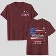 thumbnail image 2 of COMVALUE American Patriotic Fighter Jets USA Flag Waving 4th of July T-Shirt (Wine, L), 2 of 9