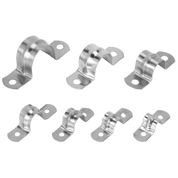 85pc Pipe Strap Clamp Set Stainless Steel Two Hole Strap Heavy Duty Pipe Strap U Bracket Tube Strap