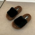 thumbnail image 2 of Xucatan Women's Fuzzy Fluffy Furry Fur Slippers Flip Flop Open Toe Cozy House Memory Foam Sandals Slides Soft Flat Comfy Anti-Slip Spa Indoor Outdoor Slip on Gift, 2 of 9