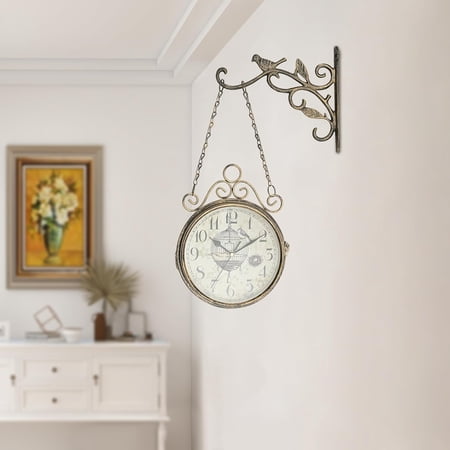 Double Sided Wall Clock, Gentral Station Wall Clock Indoor Round Vintage Hanging Wall Clocks photo Double Sided Wall Clock, Gentral Station Wall Clock Indoor Round Vintage Hanging Wall Clocks