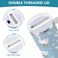 thumbnail image 5 of Stainless Steel Tumbler with Straw and Handle, Double Wall Insulated Tumblers, Small Geese and Daisies, 5 of 9