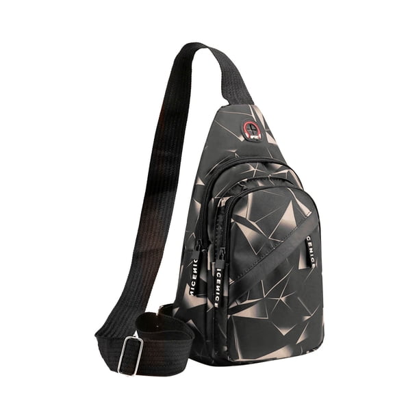 Xihbxyly Bolso de Pecho para Hombre, Ligero, para Exteriores, con Doble Capa de Almacenamiento, Gran Capacidad, Multicompartimento, Accesorio de Viaje y Deportivo, Práctico E Informal, Tamaño 17 X 6