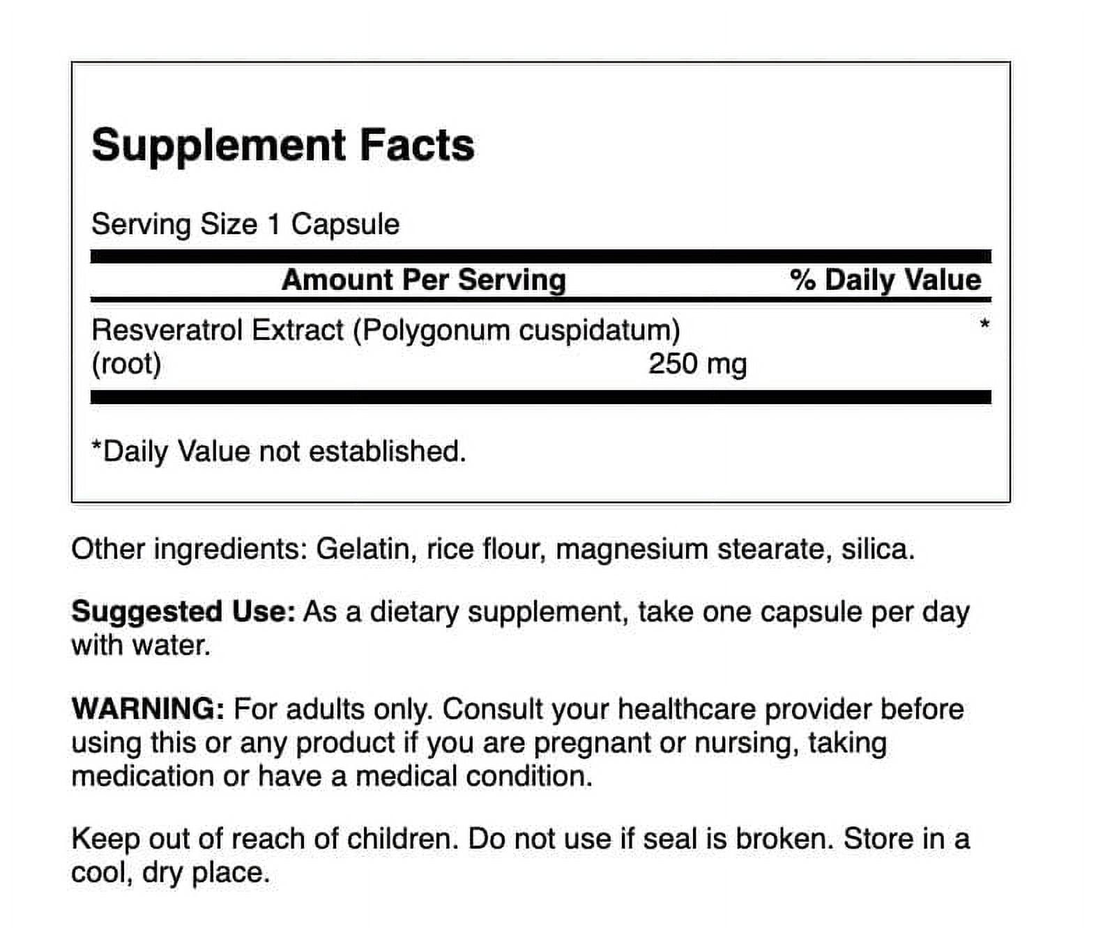 Swanson Resveratrol - Higher Potency 250 mg 30 Caps 2 Pack