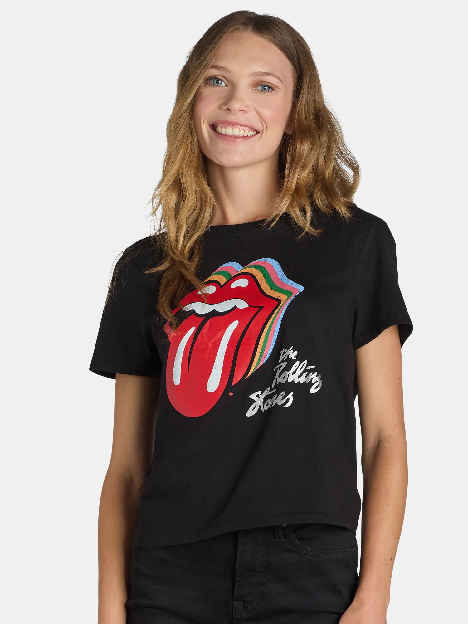 Rolling Stones Women's Graphic Tee with Short Sleeves, Sizes