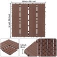 thumbnail image 2 of Kosynda 44Pcs Stripe Style Patio Deck Tiles, 12 x 12in, Waterproof Interlocking Floor Tiles for Porch, Poolside, Balcony, Backyard, Red Brown, 2 of 9