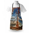 thumbnail image 3 of Eiffel Tower Apron Eiffel Tower Boat Seine Cloudscape Vacation Tourist Destination, Unisex Kitchen Bib Apron with Adjustable Neck for Cooking Baking Gardening, Cinnamon Blue Dark Orange, by Ambesonne, 3 of 3