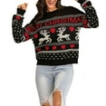 thumbnail image 6 of Felirenzacia Christmas Red and Black Reindeer Sweaters, Crewneck Long Sleeve Knit Pullovers, Ugly Elf Jumpers for Ladies Gifts, 6 of 6