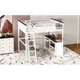 thumbnail image 5 of Queen Size Loft Bed with Desk,Open Shelf and a Storage Box,USB Charging Station,White(ETA:4/14), 5 of 16