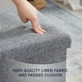 thumbnail image 6 of Ornavo Home Foldable Tufted Linen Large Storage Ottoman Bench Foot Rest Stool/Seat - 15" x 43" x 15", 6 of 6