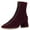 Red, variant on YDN Women Round Toe Ankle Boot Lace up Chunky Mid Heels All Weather Stylish Zipper Booties Shoe Size 7 Wine Red