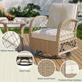 thumbnail image 3 of 3PCS Rattan Patio Furniture Set, 2-person Luxurious Outdoor Chair Set with Table, Porch Bistro Wicker Swivel Rocker with Cushions, 3 of 9