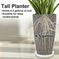 thumbnail image 2 of 2Pack 21in Round Tall Planter Plastic Resin Vase for Indoor Outdoor Porch/Patio | Modern Decor for Interior Plants, 2 of 5