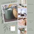 thumbnail image 3 of Chic Matte Green Cotton Swab Container with Natural Bamboo Lid - Polyresin Bathroom Storage Organizer, 3 of 6
