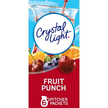 Crystal Light Fruit Punch Sugar Free Drink Mix Caffeine Free, 6 ct Pitcher Packets