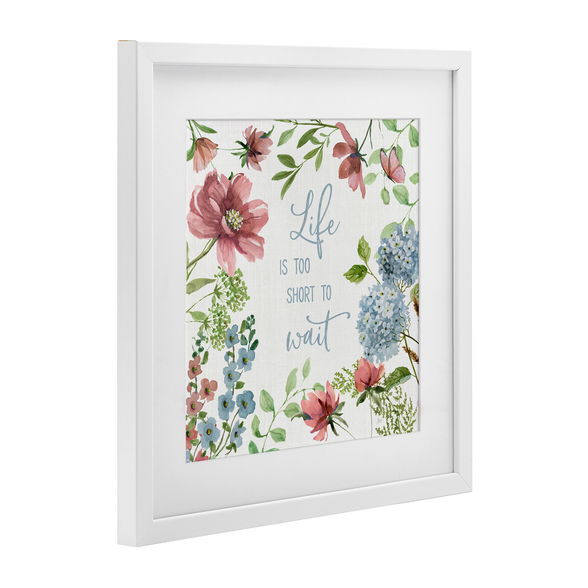 Stupell Industries Too Short To Wait White Framed Print Under Glass, design by Nan