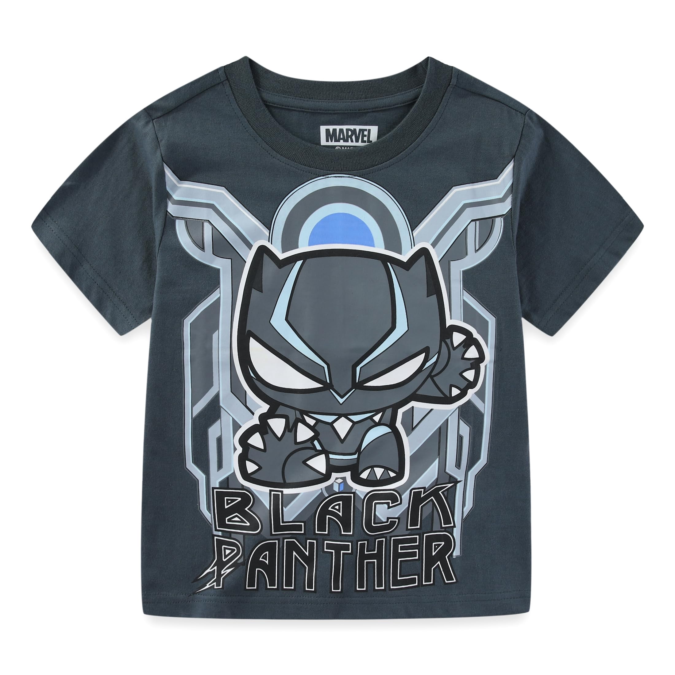 Marvel Avengers Iron Man Spider-Man Captain America Black Panther Short Sleeve T-Shirt (Boys), 4 Pack, Sizes 3T-7