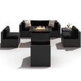 thumbnail image 6 of LazySunsets 8-Piece Outdoor Patio Furniture Set with Fire Pit Table, Wicker Rattan Sectional Sofa Conversation Sets, Black, 6 of 10