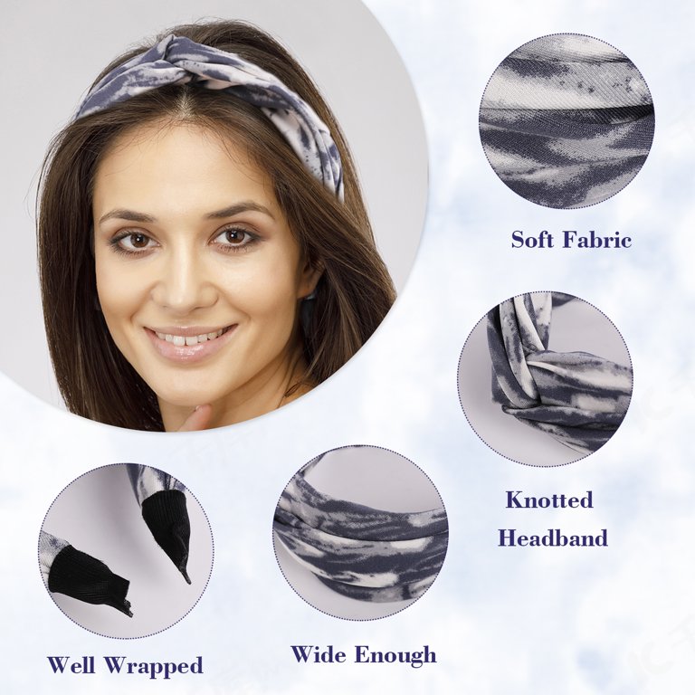 BRKURLEG 3pcs Knotted Wide Plain Headbands Set for Girls and  display picture 1