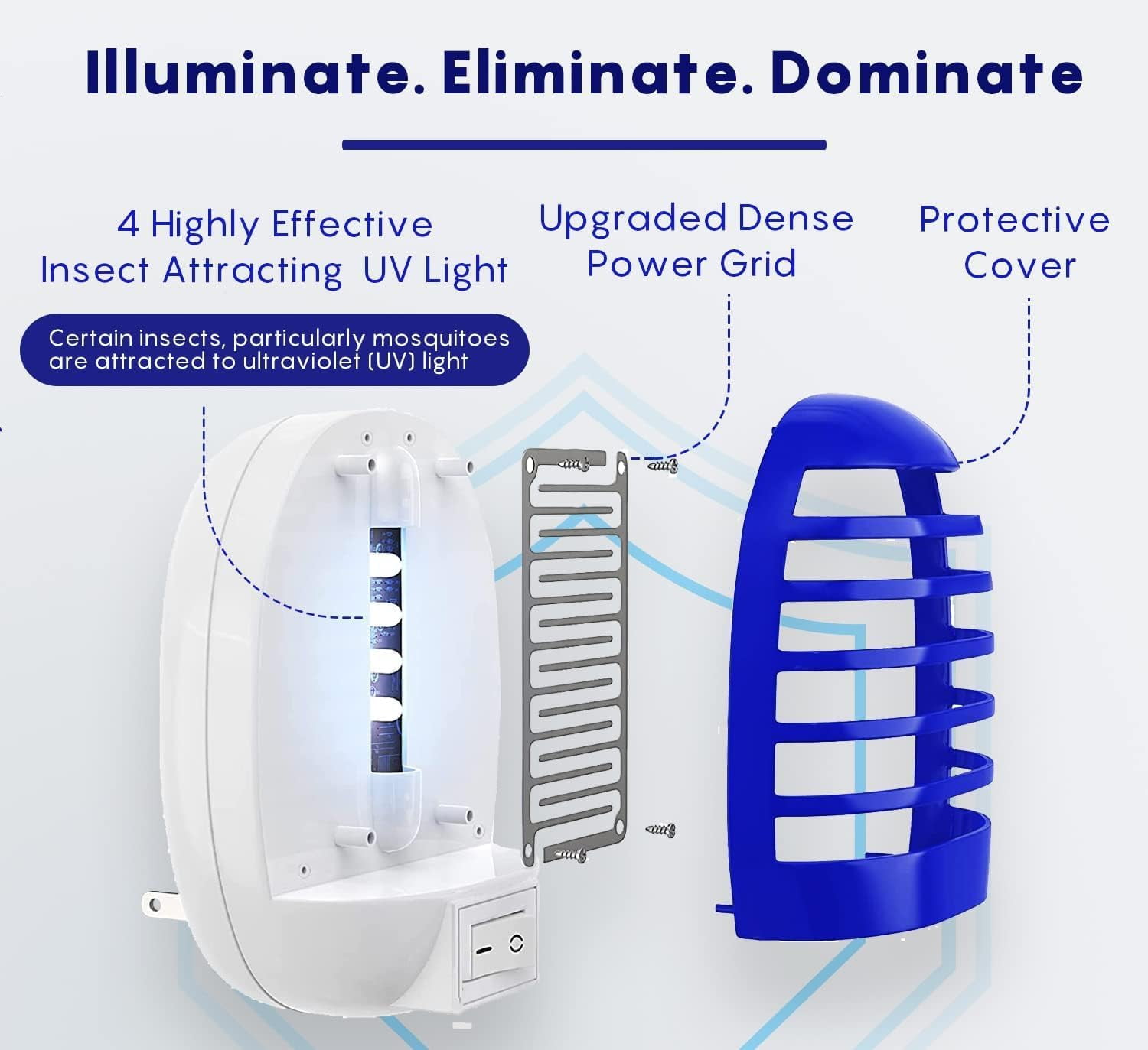 Bug Zapper Indoor Fly Zapper Trap Catcher Indoors Electronic Mosquitoes Fruit Fly Killer Mosquito Zapper for Living Room Home Kitchen Bedroom Baby Room Office Bug Light (4 Packs)