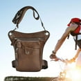 thumbnail image 5 of Men\'s Leather Leg Pouch Bag Motorcycle Waist Pack Outdoors Carrying Pouch Brown, 5 of 6