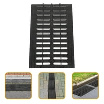 Supvox Channel Drain Grate Plastic Kitchen Drain Cover Black 1Set