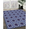 thumbnail image 3 of Ahgly Company Machine Washable Indoor Round Transitional Jeans Blue Area Rugs, 8' Round, 3 of 7