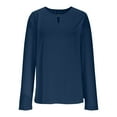 thumbnail image 5 of BLVB Womens Long Sleeve Shirts Crew Neck Basic Tees Keyhole Blouses Fall Fashion Stretchy Going out Cute Tops, 5 of 5