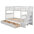thumbnail image 4 of Stairway Twin-Over-Twin Bunk Bed with Three Drawers for Bedroom, Dorm - White, 4 of 13