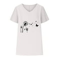 thumbnail image 4 of PVCS Womens Tops Clearance Under $5 Women V-neck Print T- Fashion Comfortable Female Blouses Tops, 4 of 4