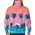thumbnail image 5 of Bingfone Beach With Palm Trees Men'S Drawstring Hoodie Long Sleeve Pocket Sweatshirts-Medium, 5 of 9