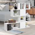 thumbnail image 3 of Giantex 16 Shelves Bookshelf, 9 Cubes Stepped Storage Bookcase, Modern Ladder Corner Display Storage Organizer for Home Office, Modern Room Divider, White, 3 of 10