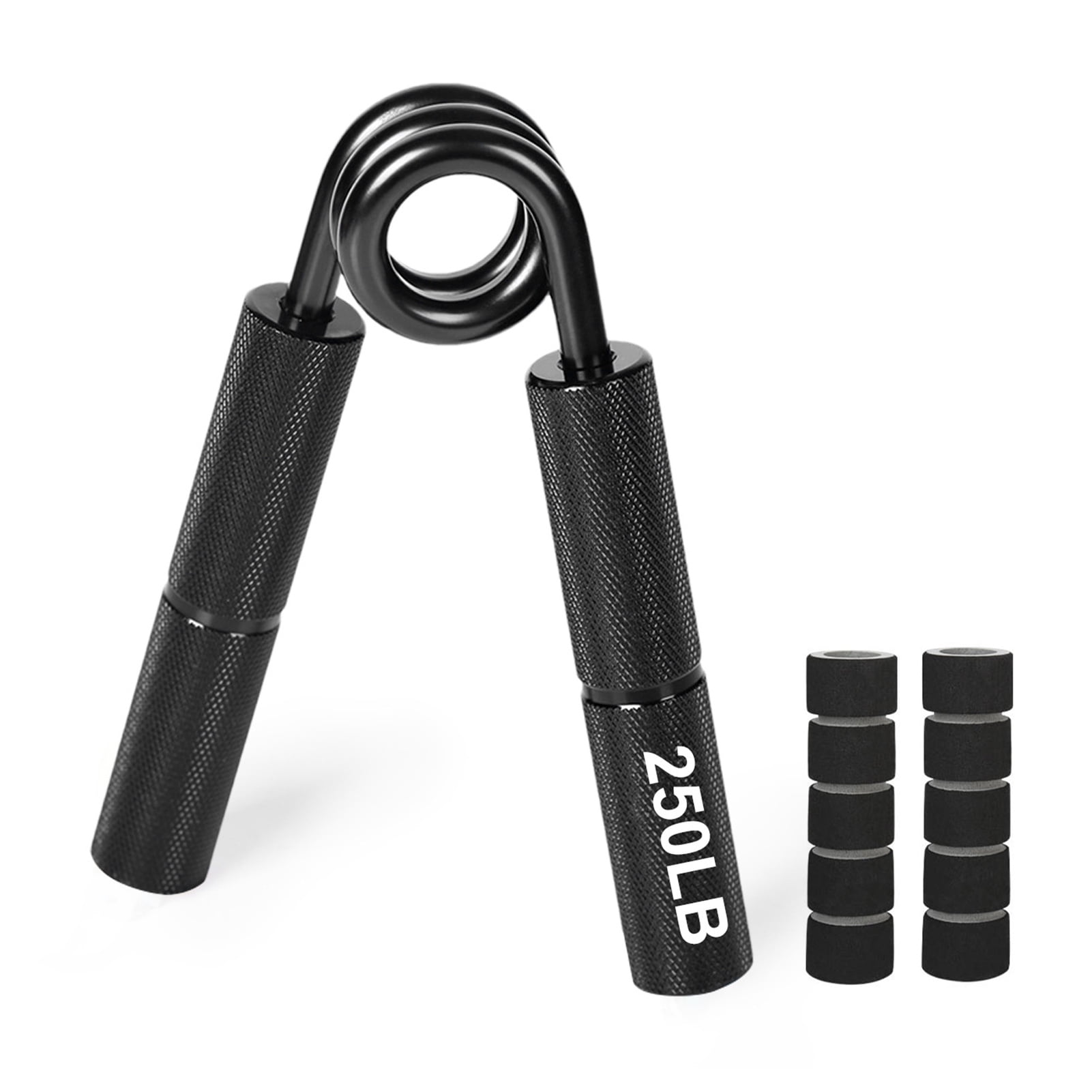 Opolski Grip Strength Trainer Ergonomic Design Non-slip 200LB Resistance Muscle Recovery Compact Size Heavy-Duty Hand Gripper Finger Forearm Trainer for Men Black