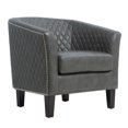 thumbnail image 1 of Chaise d'Appoint Matelassée en Tissu Gris Orageux, 1 of 4