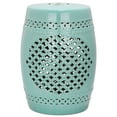 thumbnail image 2 of Safavieh Quatrefoil Ceramic Indoor/Outdoor Garden Stool, Light Blue, 2 of 4