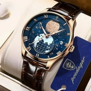 Poedagar New Fashion Quartz Leather Men Watch Top Brand Luxury Waterproof Luminous Date Mens Wristwatch Casual Sport Watches - Quartz Wristwatches