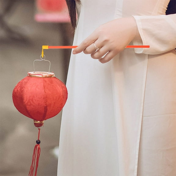 Raindrops 20 Pcs Lantern Pole DIY Sticks Plastic Holder Rod Red Making Accessories Supplies for Christmas Halloween Festival Decor