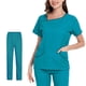thumbnail image 3 of Conjuntos de Uniformes de Enfermera Yinane Transpirable de Verano Mujer Azul, 3 of 8