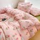 thumbnail image 3 of Juego de 4 fundas de edredón sin relleno, estilo coreano, tamaño Queen, para niñas y niños, juego de sábanas planas, fundas de almohada y colcha, 3 of 5